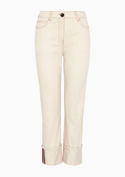 White Femme Prix Hors Taxes Pantalon 5 Poches En Denim De Coton Stretch Atelier 11 Jeans